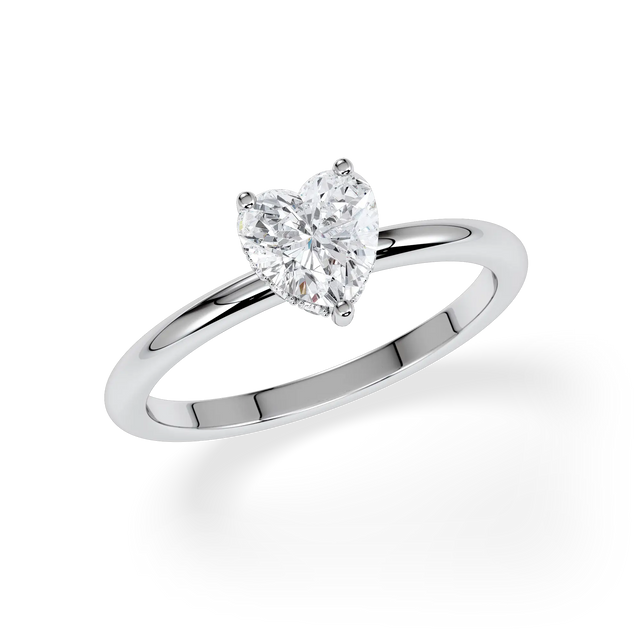Verlobungsring Herz mit Hidden Halo & natürlichem Diamanten ab 1.00ct