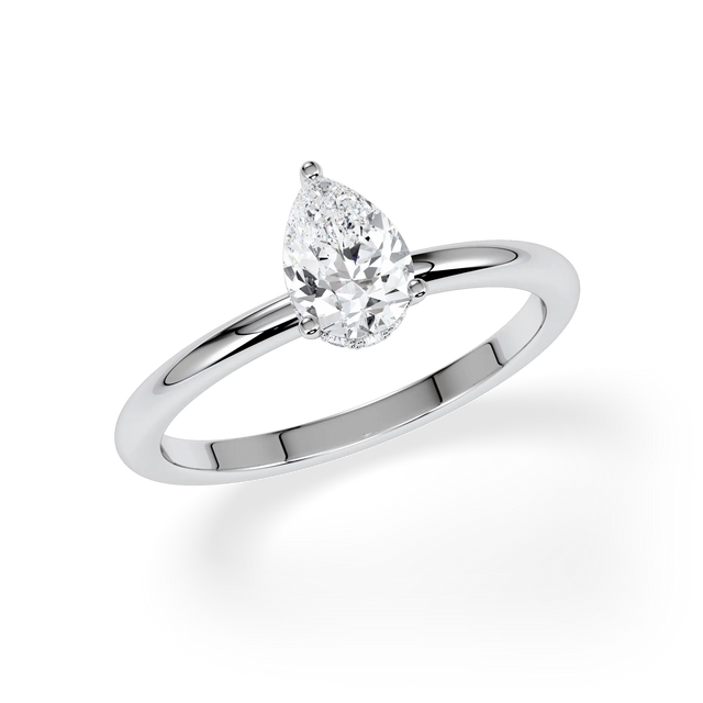 Verlobungsring Tropfen mit Hidden Halo & Lab Grown Diamanten ab 0.50ct
