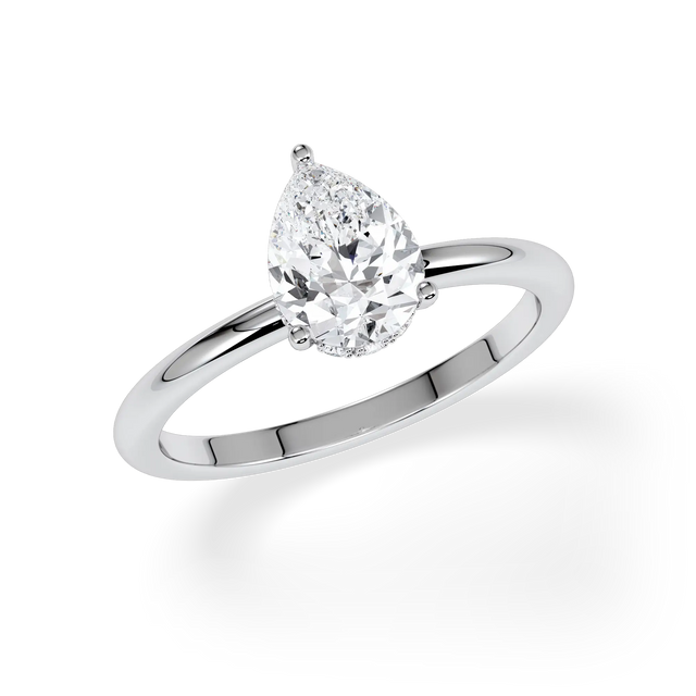Verlobungsring Tropfen mit Hidden Halo & Lab Grown Diamanten ab 1.00ct