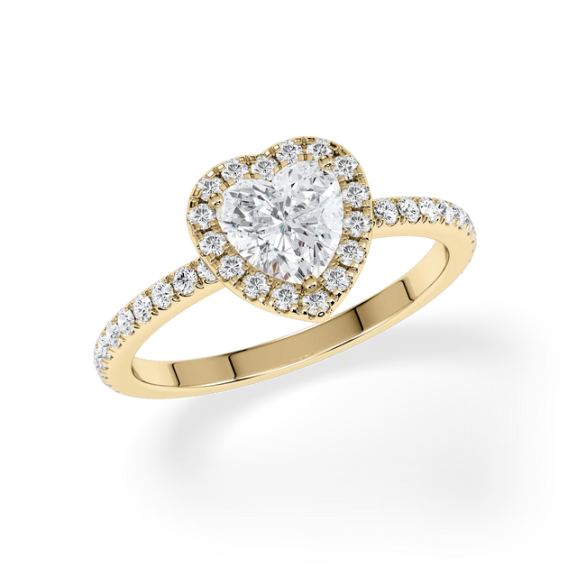 Verlobungsring Herz mit Halo & Pavé Lab Grown Diamanten ab 1.00ct