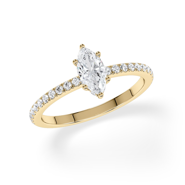 Verlobungsring Marquise mit Hidden Halo & Pavé Lab Grown Diamanten ab 0.50ct