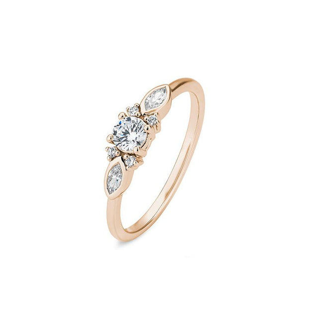 Verlobungsring NAVETTE mit natürlichen Diamanten ab 0.42ct