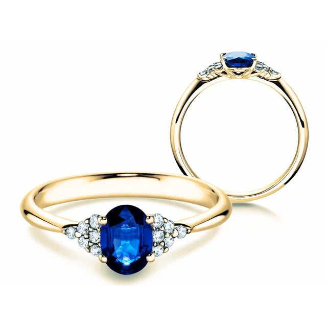 Verlobungsring VIVID PETITE SAPHIR Gelbgold mit Saphir & Diamanten
