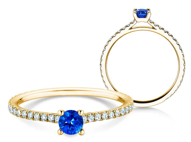 Verlobungsring Bright Platin 950/- mit Saphir 0,20ct und Diamanten 0,27ct