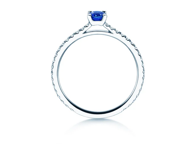 Verlobungsring Bright Platin 950/- mit Saphir 0,20ct und Diamanten 0,27ct