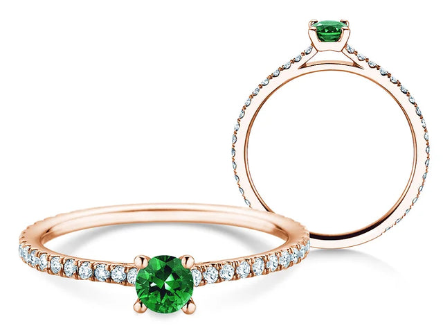 Verlobungsring BRIGHT mit Edelstein Smaragd & Diamanten