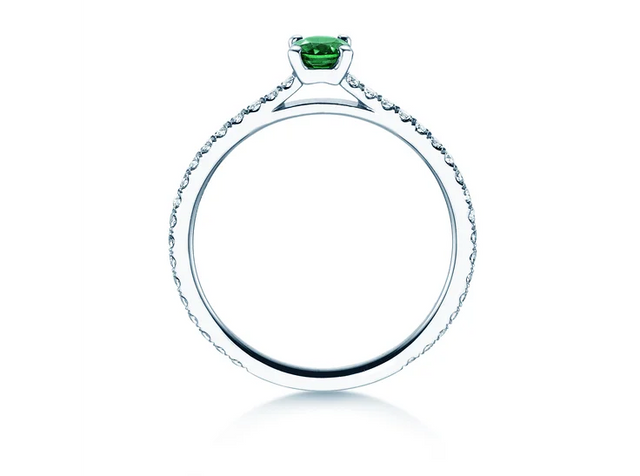 Verlobungsring BRIGHT mit Edelstein Smaragd & Diamanten