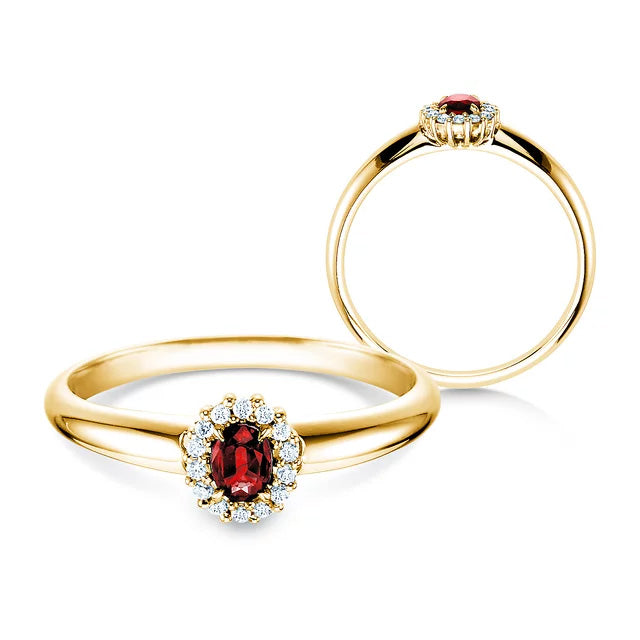 Verlobungsring JOLIE mit Edelstein Rubin & Diamanten