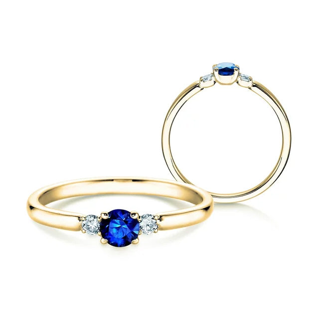 Verlobungsring VIVID PETITE mit Saphir & Diamanten