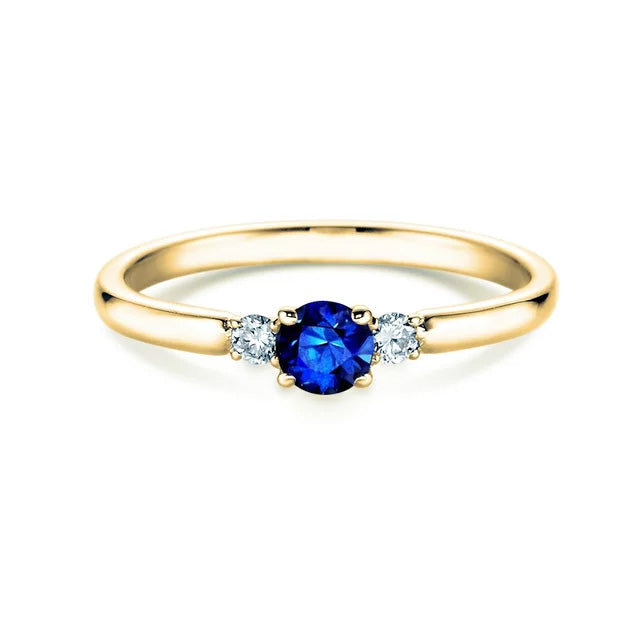 Verlobungsring VIVID PETITE mit Saphir & Diamanten