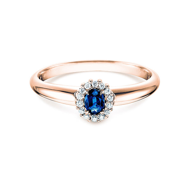Verlobungsring JOLIE mit Edelstein Saphir & Diamanten