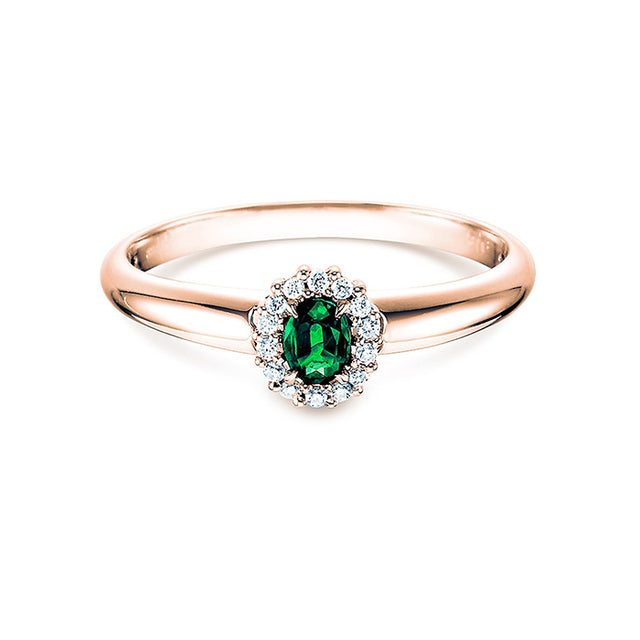 Verlobungsring JOLIE mit Edelstein Smaragd & Diamanten