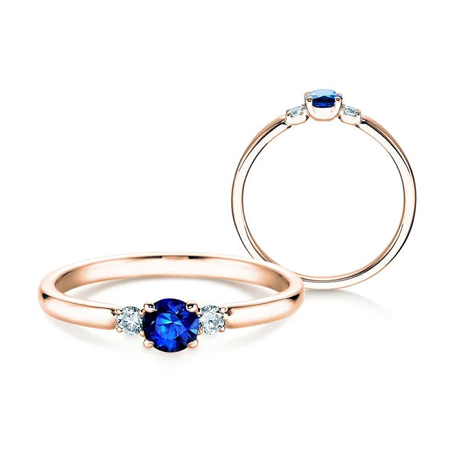 Verlobungsring VIVID PETITE mit Saphir & Diamanten