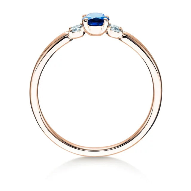 Verlobungsring VIVID PETITE mit Saphir & Diamanten