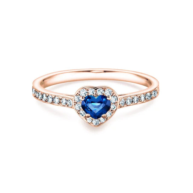 Verlobungsring HEART SAPHIR Gelbgold mit Saphir & Diamanten