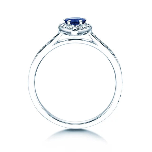 Verlobungsring HEART SAPHIR Gelbgold mit Saphir & Diamanten