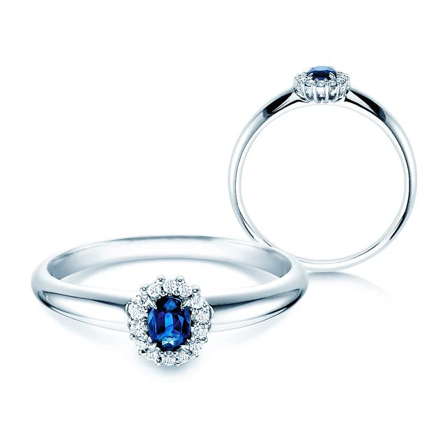 Verlobungsring JOLIE mit Edelstein Saphir & Diamanten