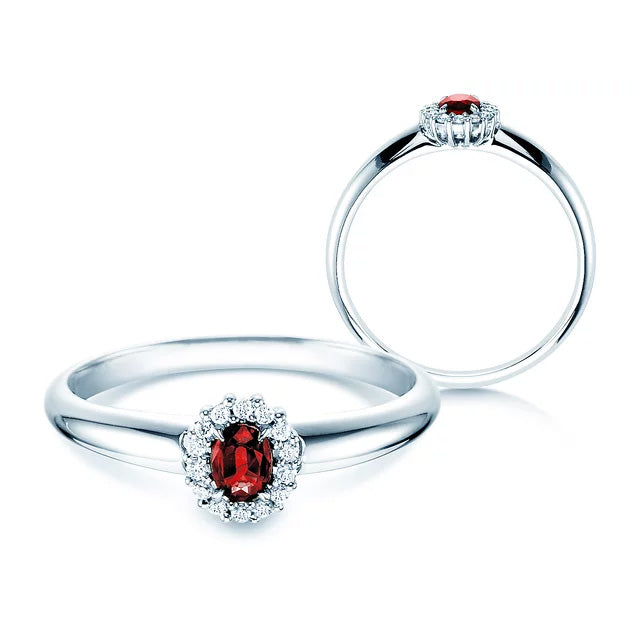 Verlobungsring JOLIE mit Edelstein Rubin & Diamanten