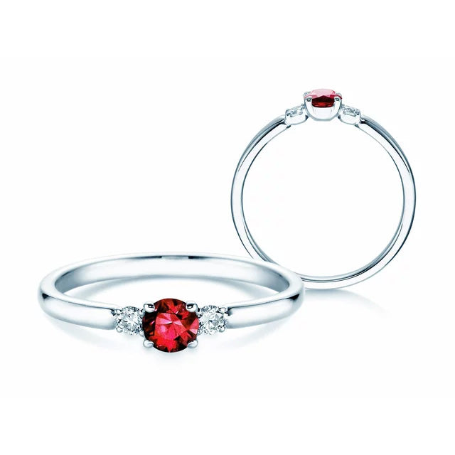 Verlobungsring VIVID PETITE mit Rubin & Diamanten