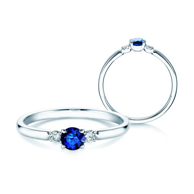 Verlobungsring VIVID PETITE mit Saphir & Diamanten