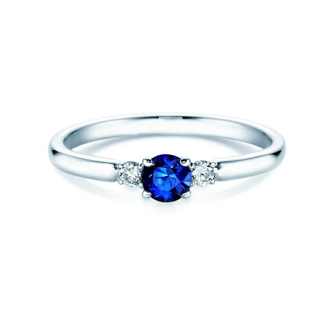 Verlobungsring VIVID PETITE mit Saphir & Diamanten