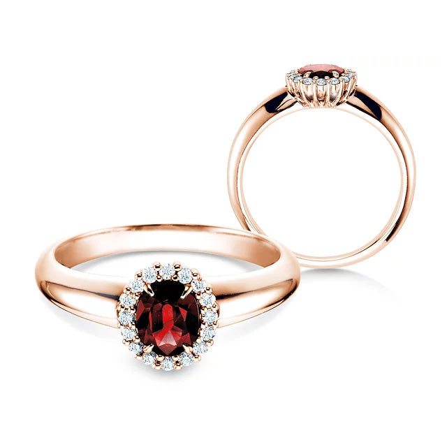 Verlobungsring WINDSOR mit Edelstein Rubin & Diamanten