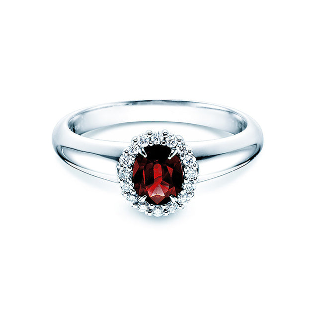 Verlobungsring WINDSOR mit Edelstein Rubin & Diamanten