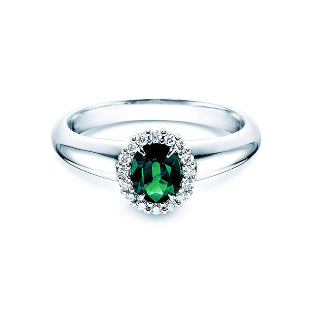 Verlobungsring WINDSOR mit Edelstein Smaragd & Diamanten